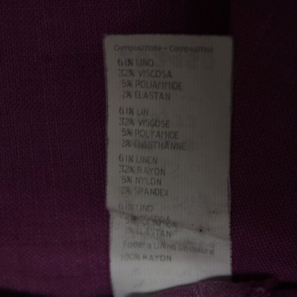 Gianni Versace Couture Sz 38 x 34 Purple Silver Hardware Unlined Linen Mod Pant - Picture 14 of 16